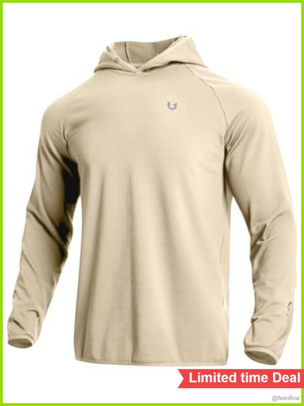 Men's Waffle Knit Thermal Fleece Hoodie Athletic Pullover with Thumb Holes